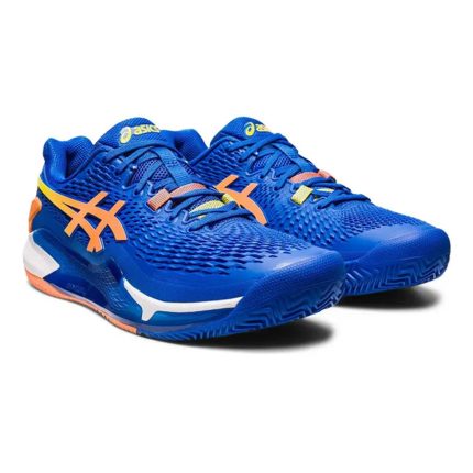 TENIS ASICS GEL RESOLUTION 9 CLAY TUNA BLUE/ SUN PEACH TALLA 8 MEN